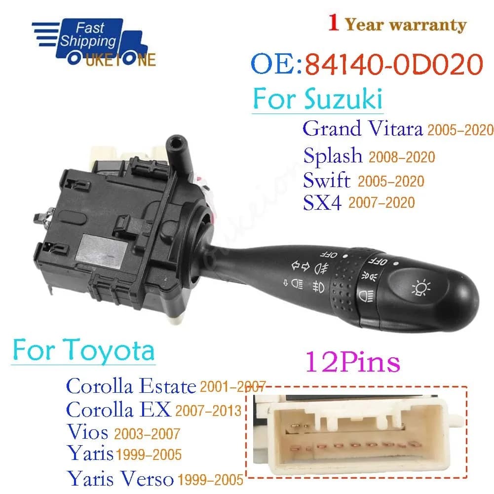 84140-0D020 Per Suzuki Grand Vitara Splash Swift SX4 Toyota Corolla Vios Yaris Faro Luce Indicatori di direzione Interruttore di Controllo Leva