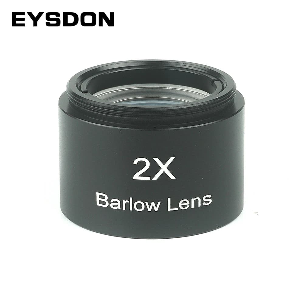 EYSDON 2X Lente Barlow Vetro ottico rivestito completamente metallico da 1,25 pollici con filettature filtranti anteriori M28 * 0,6 mm per oculare del telescopio