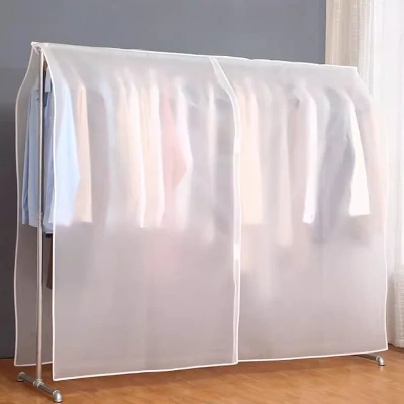Translucent Waterproof Dustproof Garment Hanging Cover Household Wardrobe Storage Organizer For Suit Dress Clothes