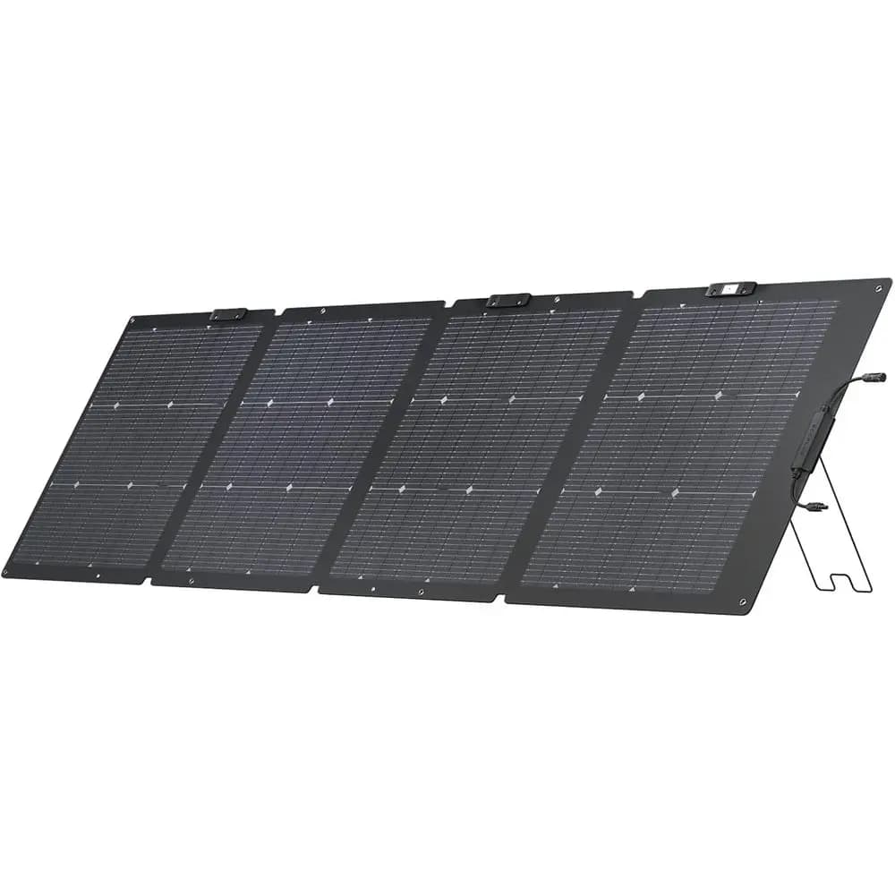 Pannello Solare Portatile Bifacciale ad Alta Efficienza 220W con Celle di Tipo N, Supporto Regolabile, Impermeabile IP68, Ideale per Esterni