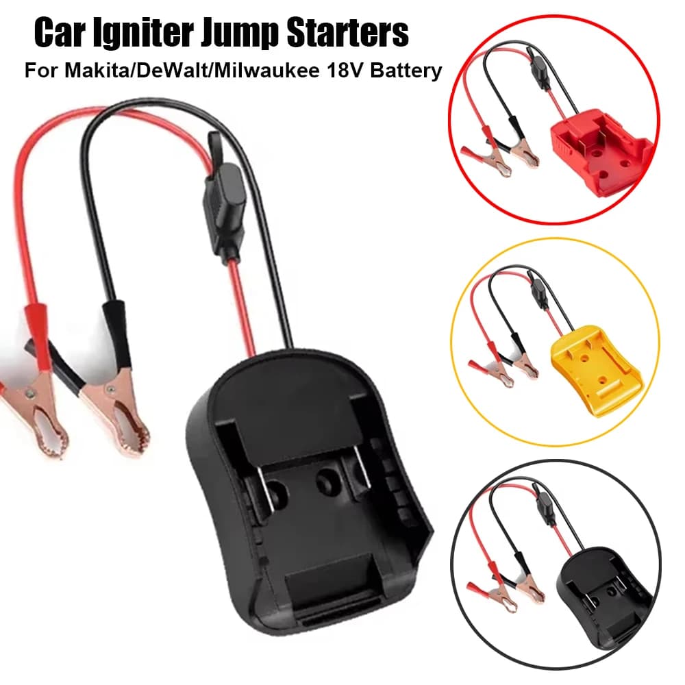 Convertitore Caricabatterie per Auto 18V Makita/Milwaukee/Dewalt, Accenditore Automatico, Cavo Booster di Emergenza