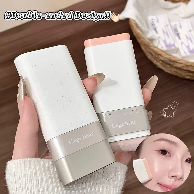 Gege Bear 2 In 1 Foundation Stick With Built-in Brush Cream Medium Coverage Concealer Even Skin Tone Long Lasting Natural Dewy F