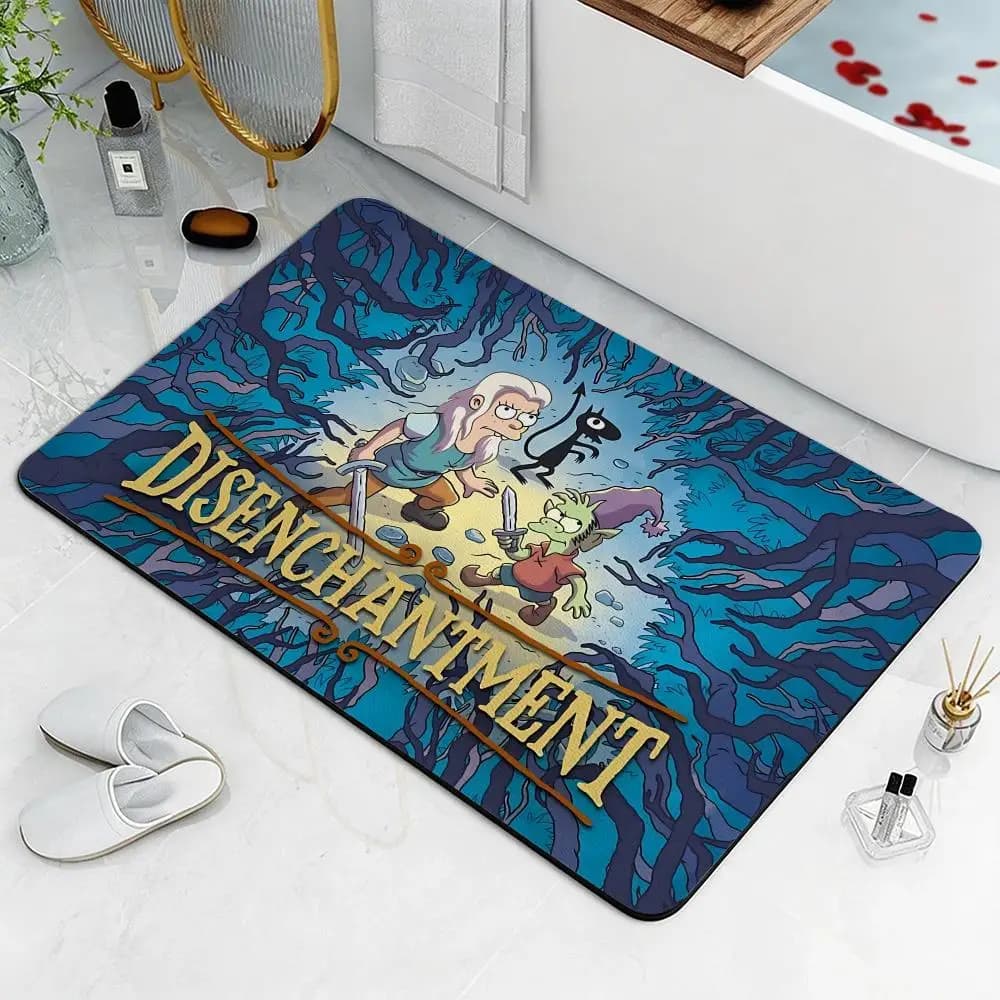 Tappetino da Pavimento Cartoon D-Disenchantment in Diatomite Ecologica, Antibatterico e Antiodore per Cucina e Bagno