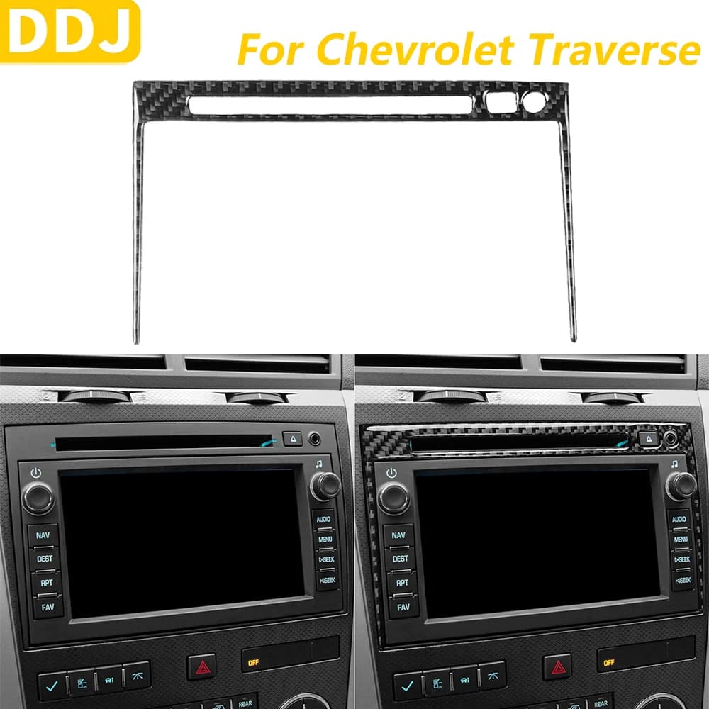 For Chevrolet Traverse 2009-2012 In Central Control Carbon Fiber Navigation Frame Screen Cover Panel Auto Accessories Sticker