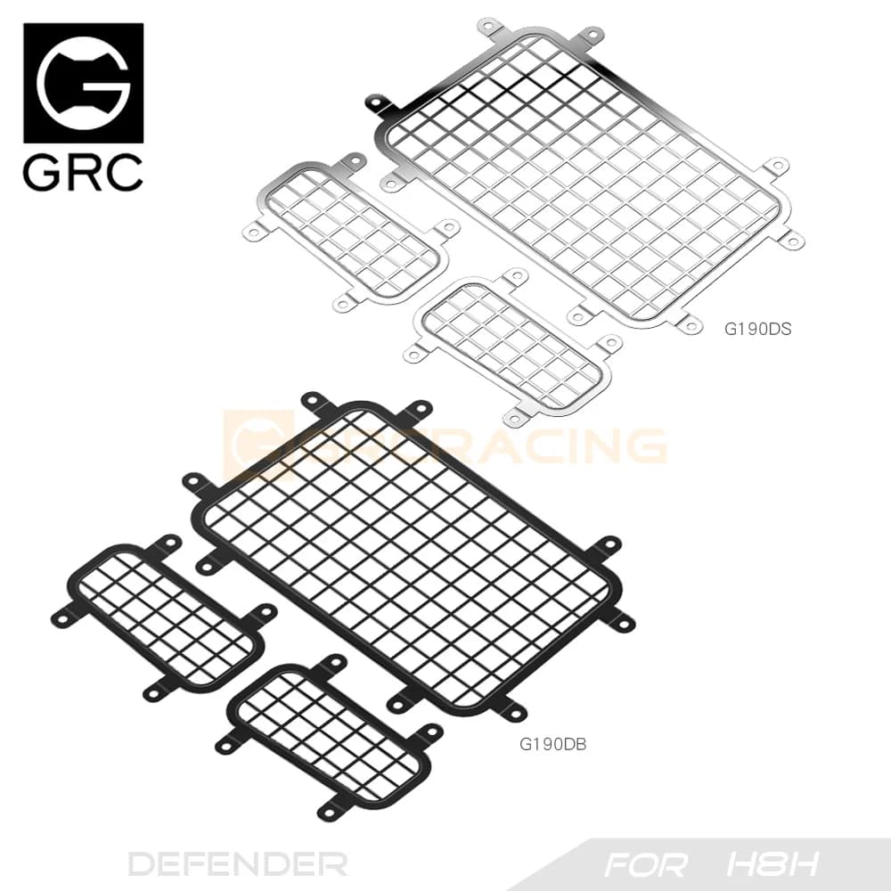 Decorazione in metallo per rete di protezione per finestra in rete di protezione in acciaio inossidabile GRC 1/8 per parti di aggiornamento per lunotto posteriore H8H Defender # G190DS G190DB