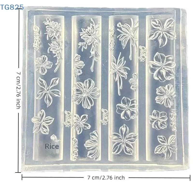 Silicone Nail Art Print for Flower Shape Nail Art, Nail Decorations with Five Pet Motive, Stereoscopic Stamp for Gel Filling