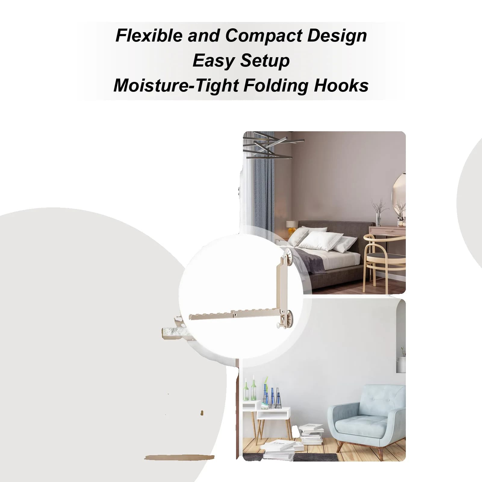 Wall-mounted drying racks Foldable space for laundry Clothes rack without punching