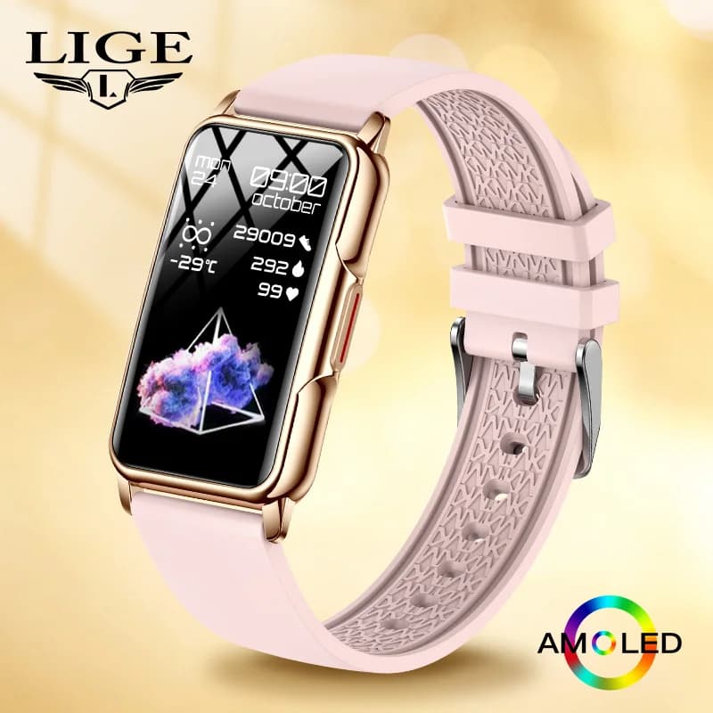 LIGE Pedometer Bluetooth Smart Watch Music Fitness Sports Bracelet Blood Oxygen Sleep Monitor 1.47 Inch Smartwatch Lady