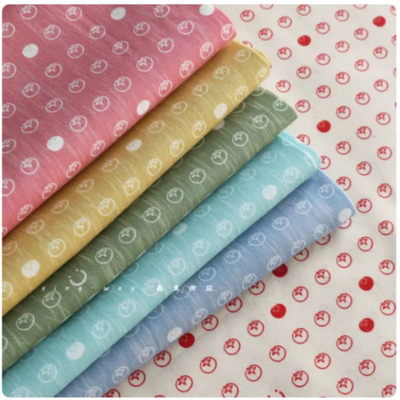 Thin Cotton Fabric With Cute Fruit Tomatoes Print, Handmade DIY Bag Patchwork Garment Dress Material 100% Cotton CR-269