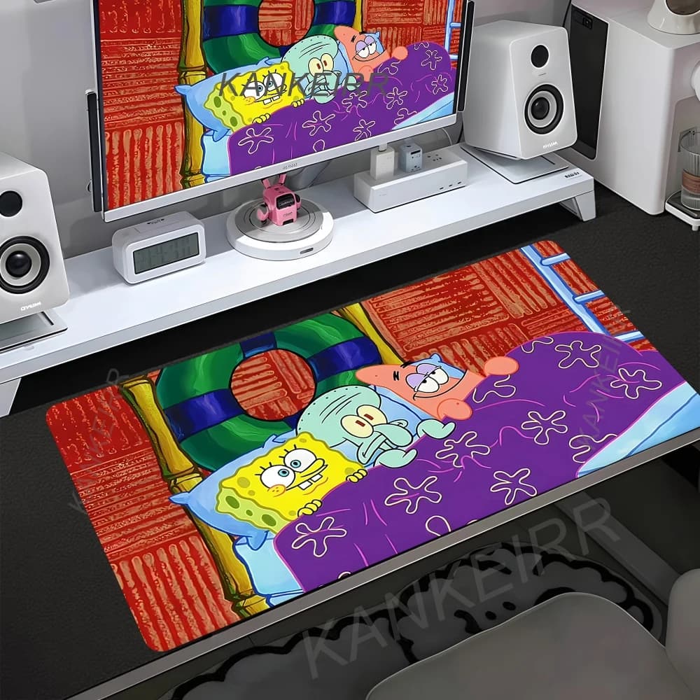 Nuovo Tappetino per Mouse Premium SpongeBob SquarePants, Tappetino da Scrivania con Patrick Star, Tappetino per Tastiera Computer, Antiscivolo