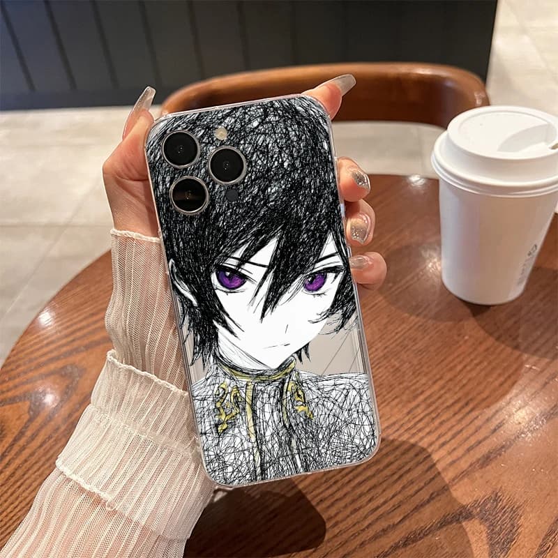 Cover Trasparente Antiurto Anime Boy per iPhone 17 Air 16E 16 15 14 11 Pro Max Plus 13 12 Mini 8 7 X