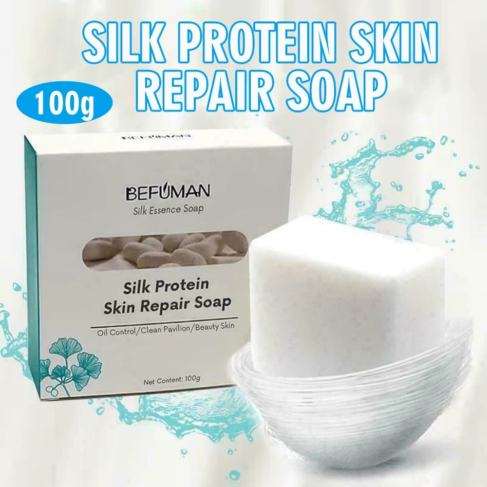 100g Sapone per la riparazione della pelle proteica di seta Sapone detergente al latte di capra naturale Bar Sapone per la cura della pelle da bagno fatto a mano in schiuma proteica di seta