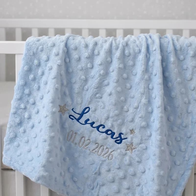 Personalized Baby Blanket Custom Name Embroidery Cute Patterns Doudou Fleece Swaddle Stroller Newborn Baby Shower Gift