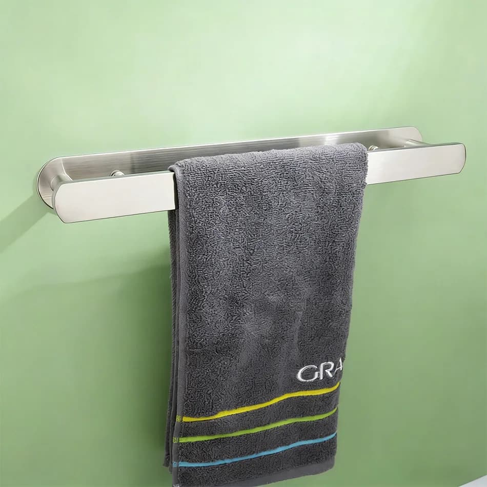 Portasciugamani Adesivo Spazzolato 40CM in Acciaio Inossidabile Nero da Parete per Bagno, Porta Asciugamani da Bagno, Barra Portasciugamani, Scaffale