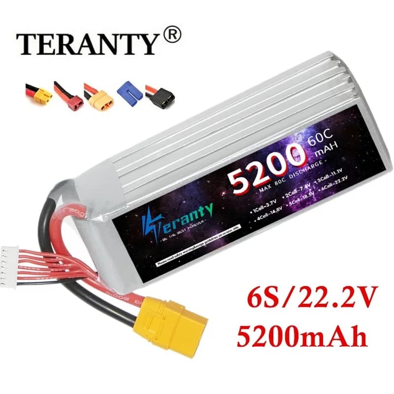 TERANTY 6S 5200mAh Lipo batteria 22.2V 60C Softcase con EC5 XT60 T XT90 spina per serbatoio RC auto treno Buggy barca RC modelli parti