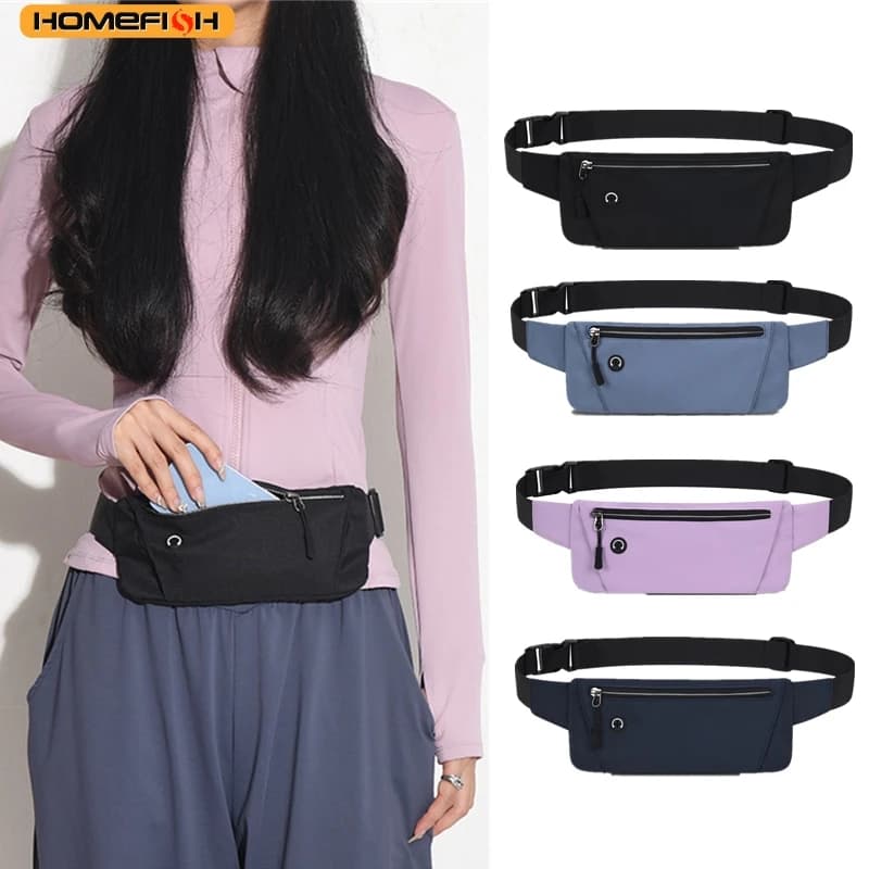 HOMEFISH Running Waist Bag Sports Belt Pouch Mobile Phone Bag Men Women Waist Pack Lightweight Gym Sports Bag Waist Pack