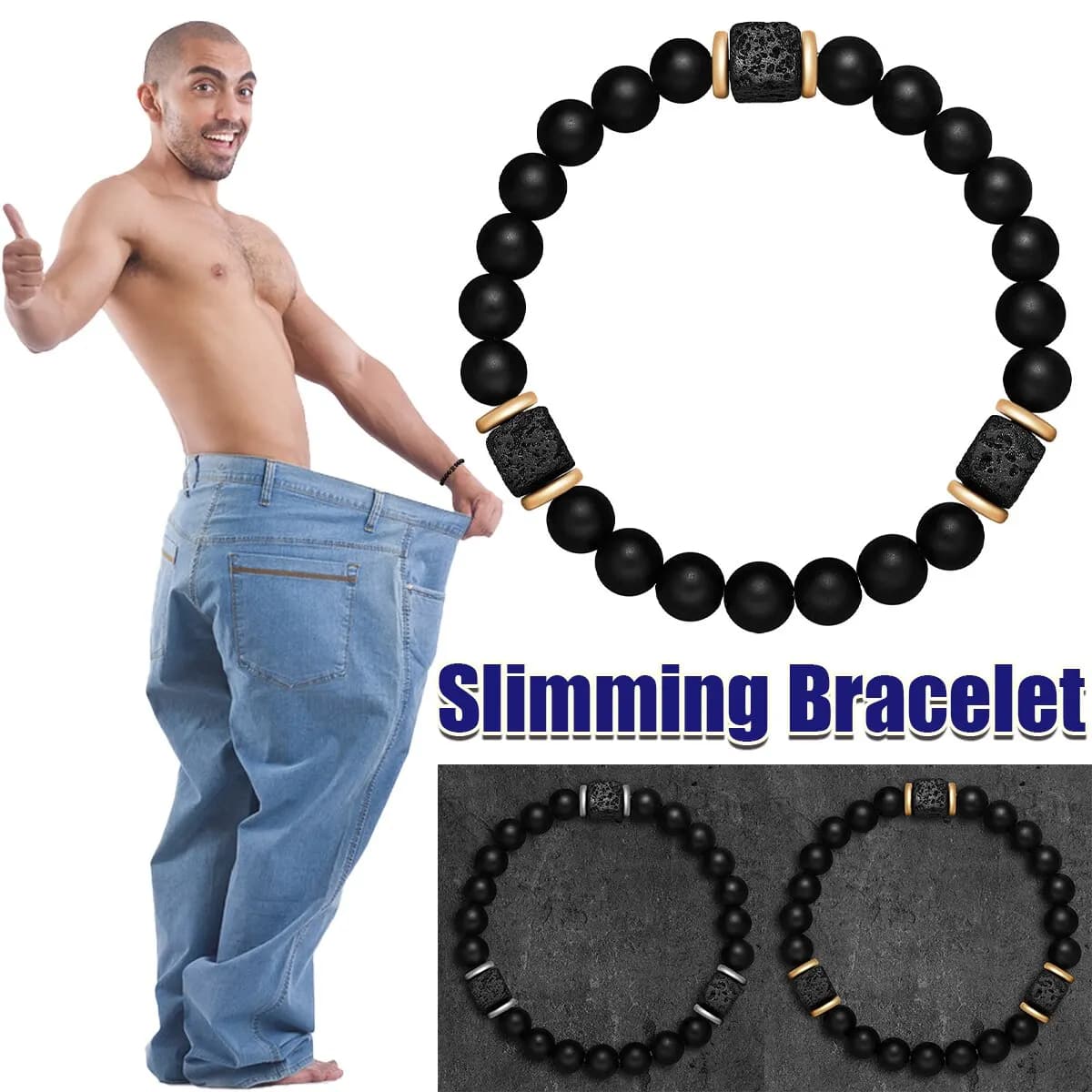 1pc nuovi braccialetti magnetici uomo natura pietra perline coppia bracciali per le donne assistenza sanitaria aiuta la perdita di peso gioielli 2 colori