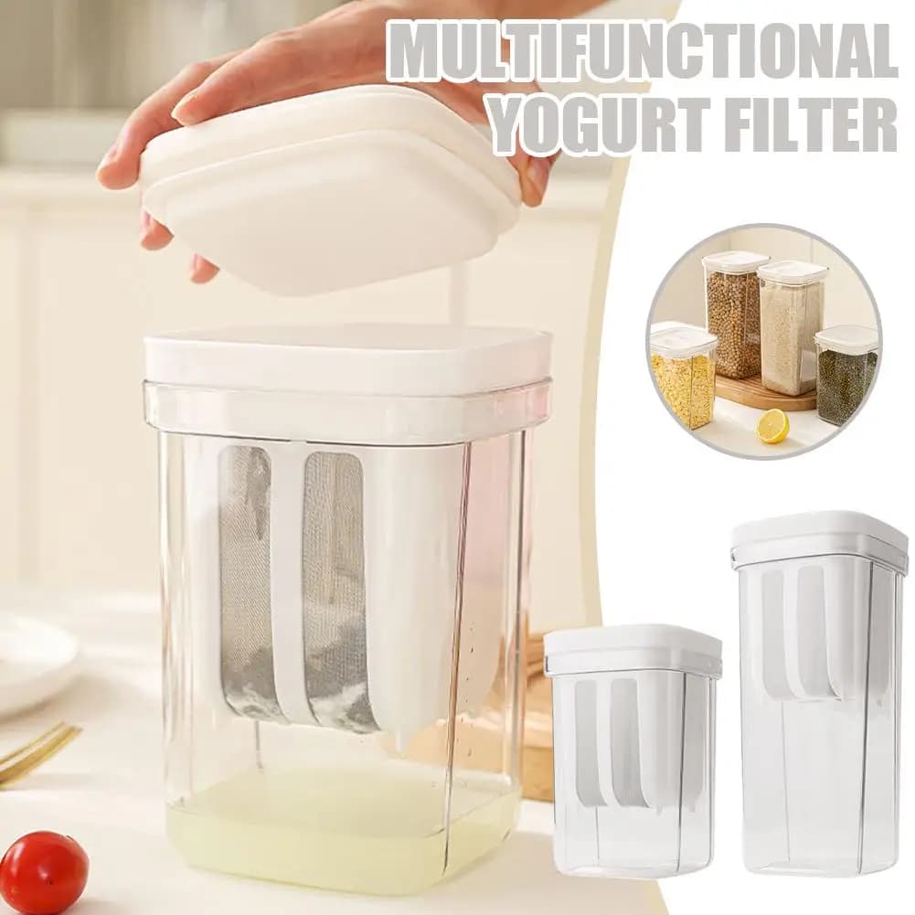 Contenitore Scolapiatti per Yogurt 2 in 1 Multifunzionale, Separatore di Siero a Rete Ultra Fine, per Yogurt Greco Fatto in Casa e Formaggio, Lavabile, per Alimenti