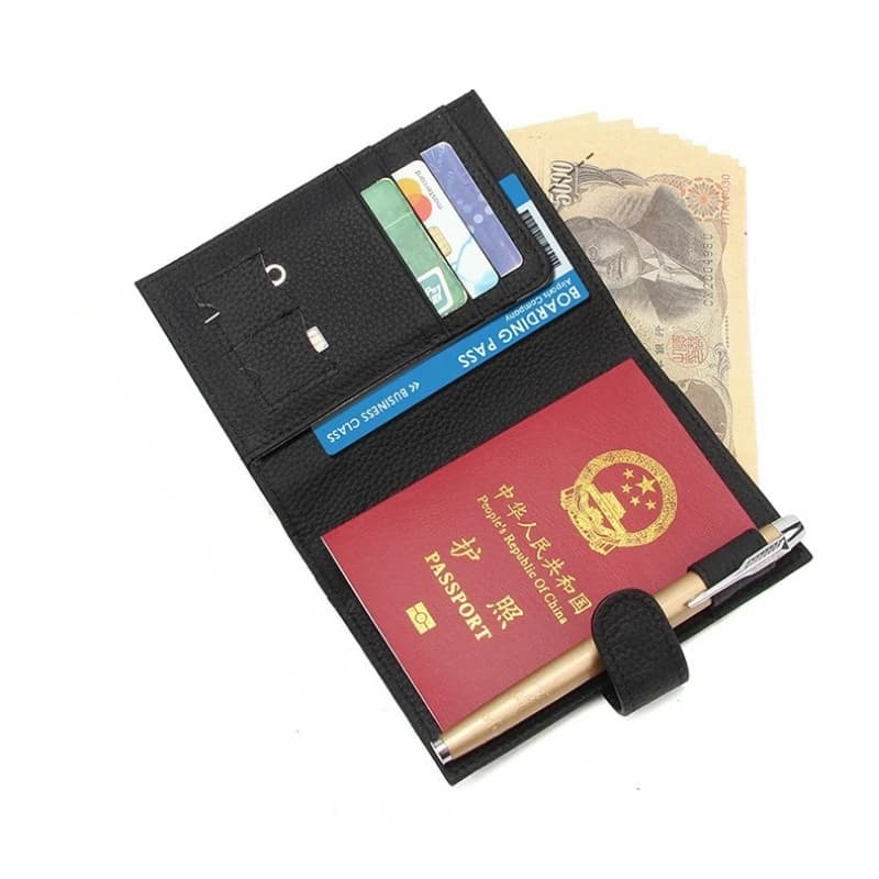 Portafoglio Organizzatore Passaporto in Vera Pelle RFID per Donne, Portafoglio Lungo Ultra Sottile Multifunzione con Scomparti per Carte e Biglietti