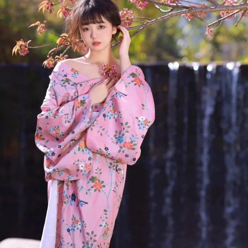 2026 Kimono dress Japanese style yukata bathrobe women print haori Japan coat uniform suit cosplay costume party gown 1WDY6