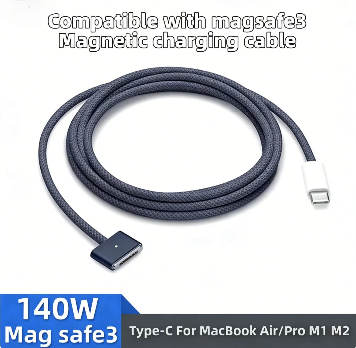 Cavo di ricarica magnetico compatibile Magsafe3 da USB-C a Magsafe3 per MacBook Pro Air 14 16 M2 140W Ricarica rapida