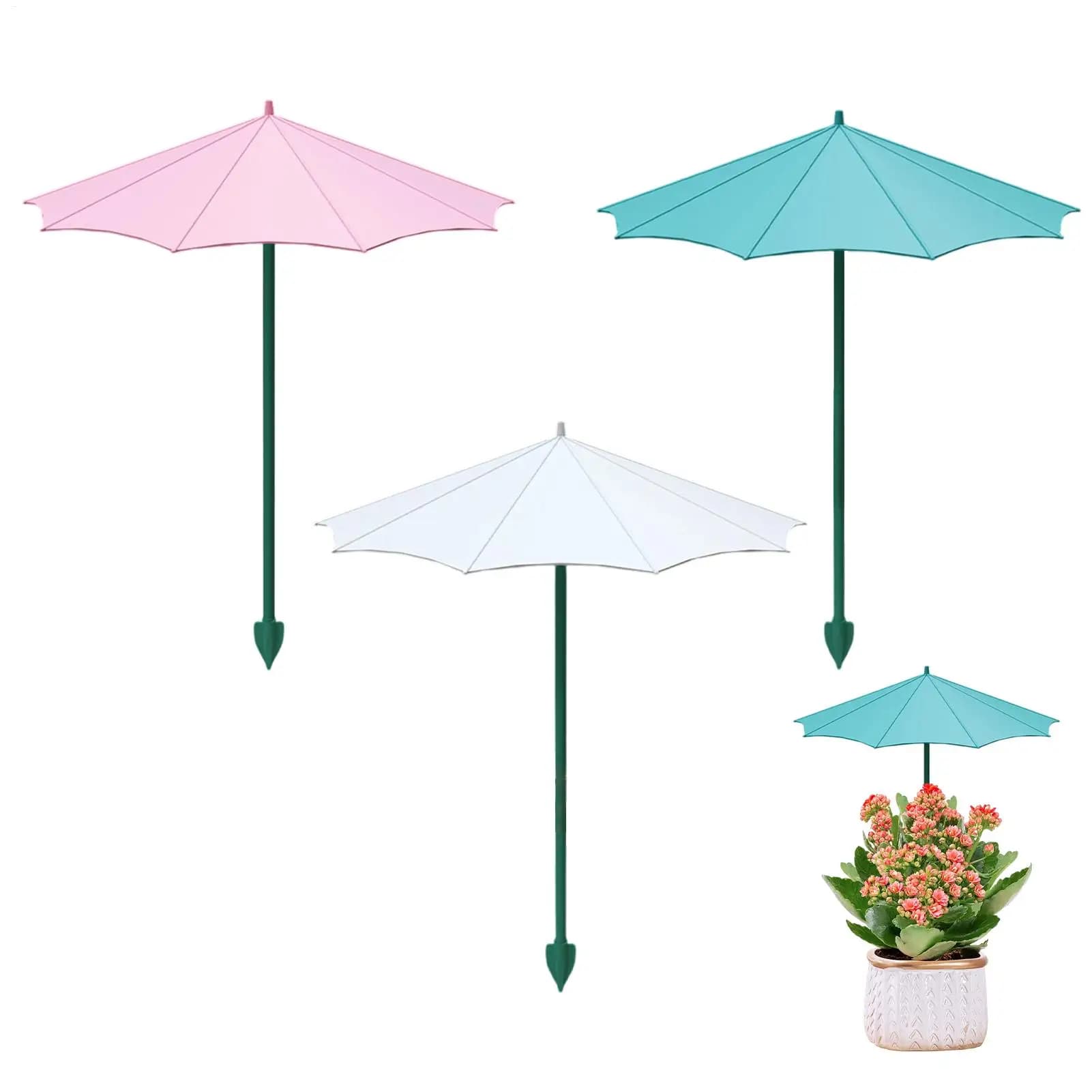 Plant Shade Umbrella 3 Pieces Garden Sun Protection Plants Shade Succulents Pots Umbrella for Outdoor Yard Patio Porch Backyard