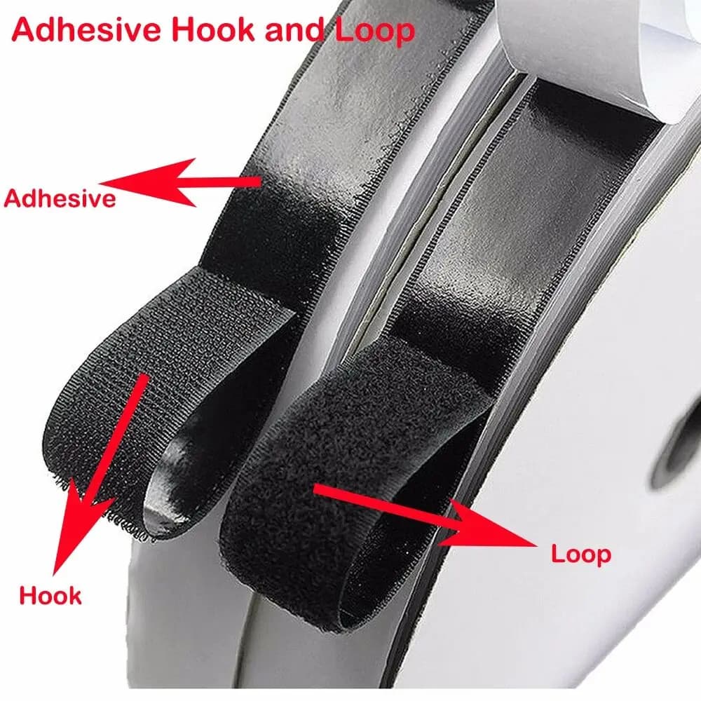 Self Adhesive Hook and Loop Tape, Sticky Back Strap Roll for Home Organization, Cable Management, Wall Mounting, DIY Crafts