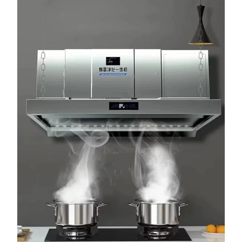 Customized Built in Electrostatic Air Purifier ESP Commercial Kitchen Exhaust Hood Restaurant Ventilation