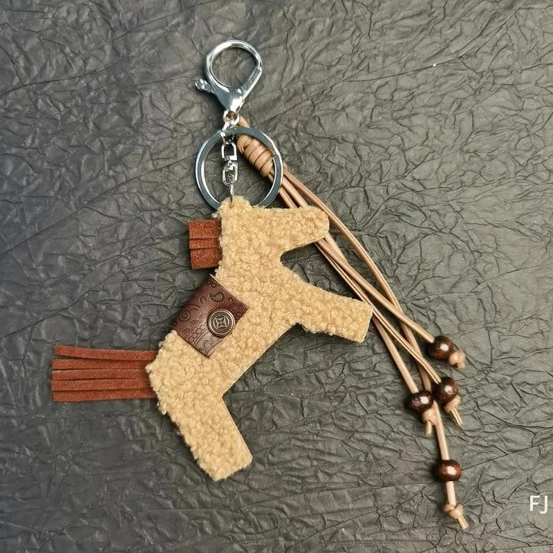 Portachiavi a forma di pony con corda intrecciata, ciondolo per zaino, accessorio da appendere per borsa o telefono, decorazione fai da te
