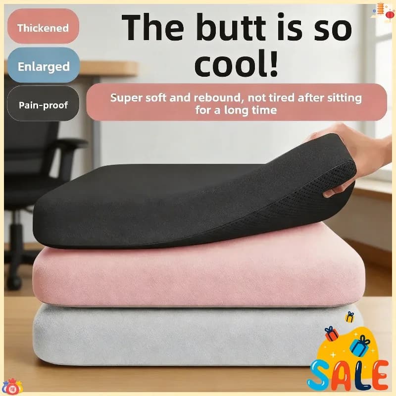 2026 New Ultra-Soft 4cm Foam Cushion Office Chair Car Seat Pad Supports Lumbar, Eases Pain During Extended Sitting
