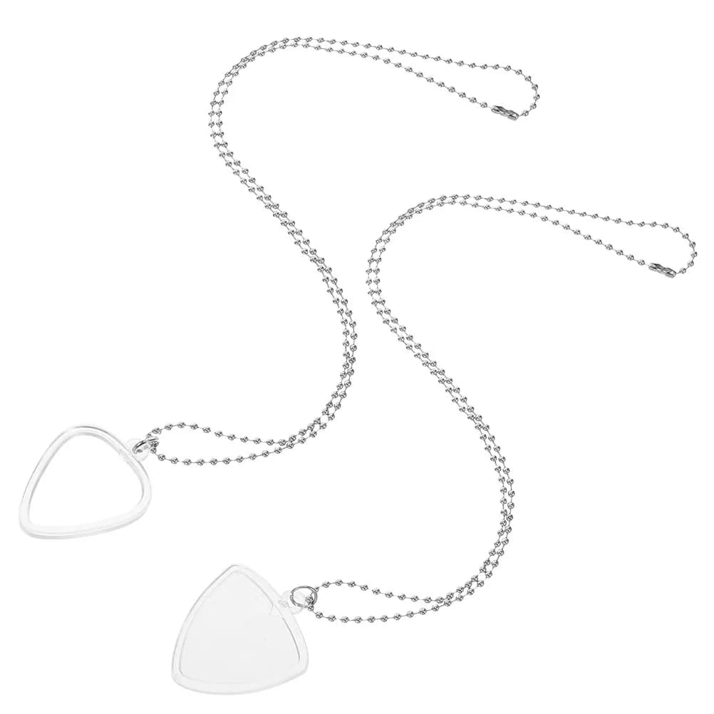 2 Pezzi Ciondolo Portaplettro per Chitarra in Plastica Trasparente, Organizer Compatto per Chitarristi Acustici, Elettrici e Basso