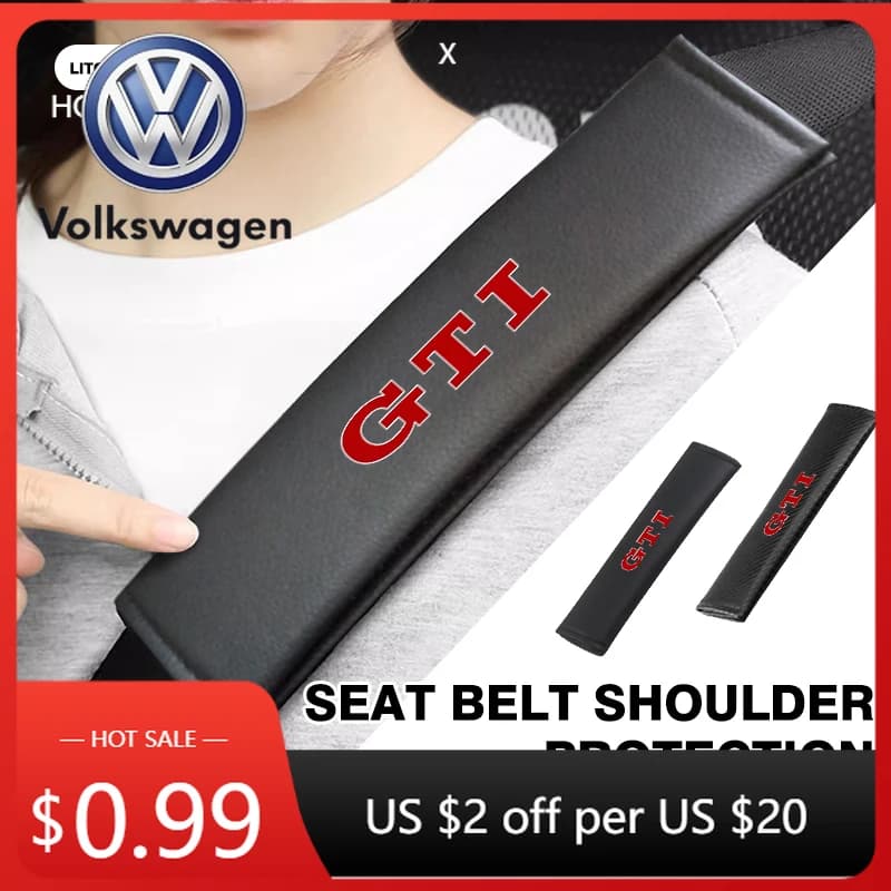 2026 News: VOLKSWAGEN Auto Leather Safety Belt Covers, Volkswagen Golf 4 5 6 7 GTI Tiguan Passat B5