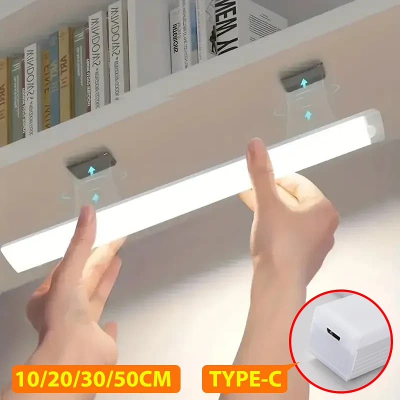 Luci a barra a LED Sensore di movimento ricaricabile USB Luce notturna Luce per armadio a induzione portatile per cucina per corridoio guardaroba