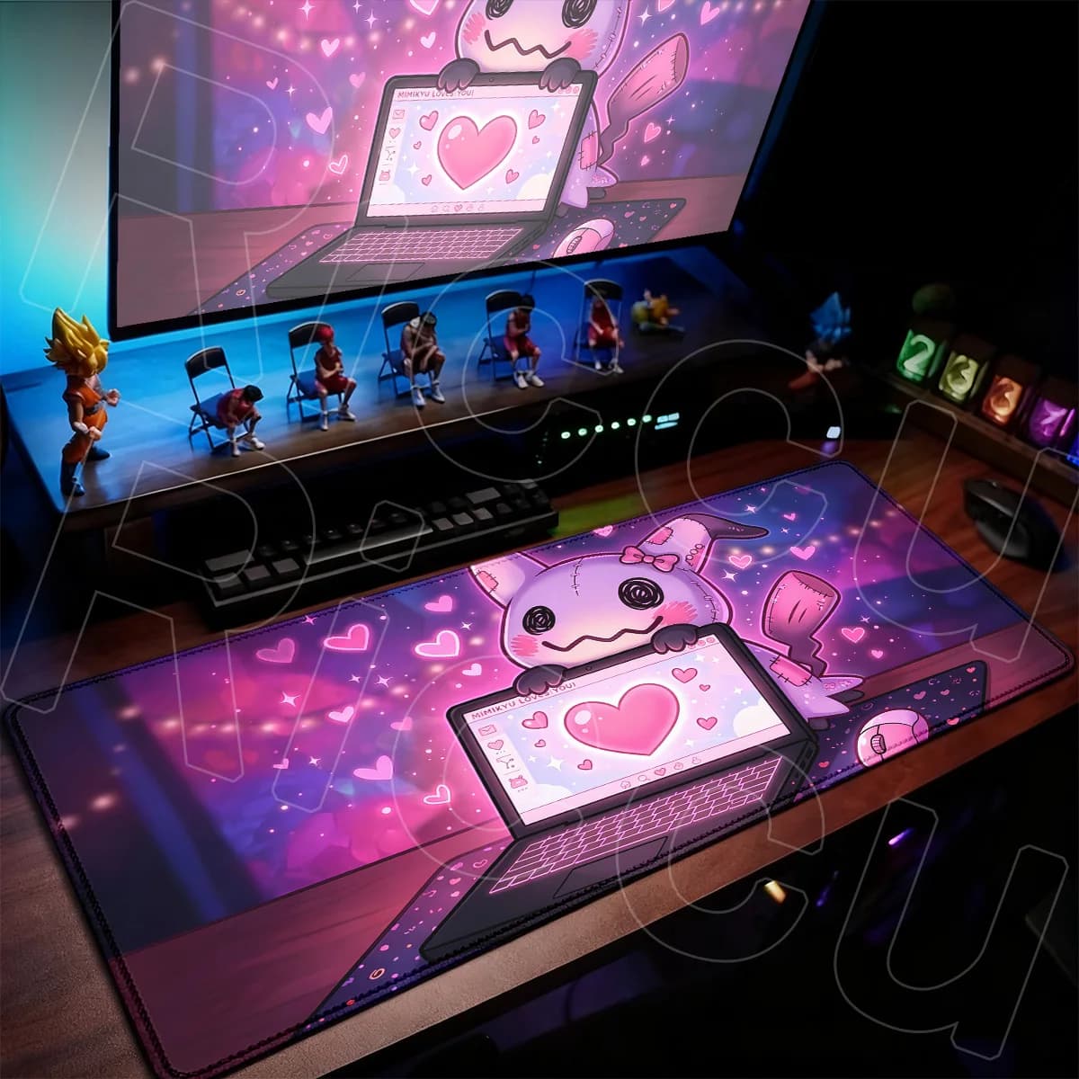 900x400mm P-Pokemons Mimikyu Desk Mouse Pad Laptop Office Large Keyboard Mats Non-slip Rubber PC Rubber Accessories Washable Rug