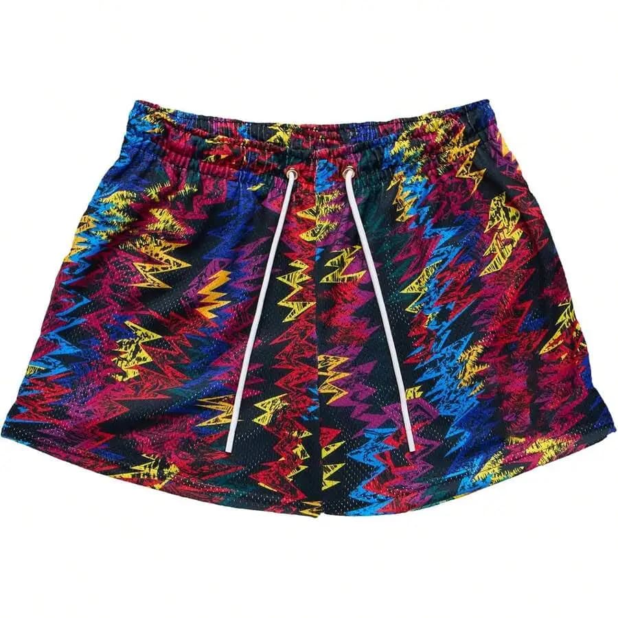 Pantaloncini da basket da uomo con stampa grafica, traspiranti, ad asciugatura rapida, streetwear sportivo con coulisse