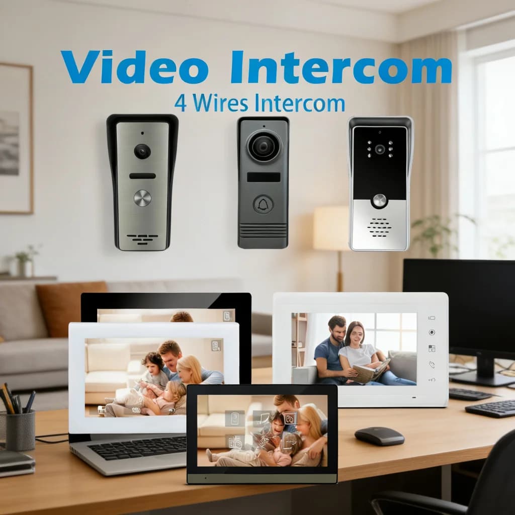 Sistema Videocitofonico da 7 Pollici HD 1000TVL, Telecamera Campanello Impermeabile IP65, Sblocco Remoto, Visione Notturna, Kit Montaggio a Parete