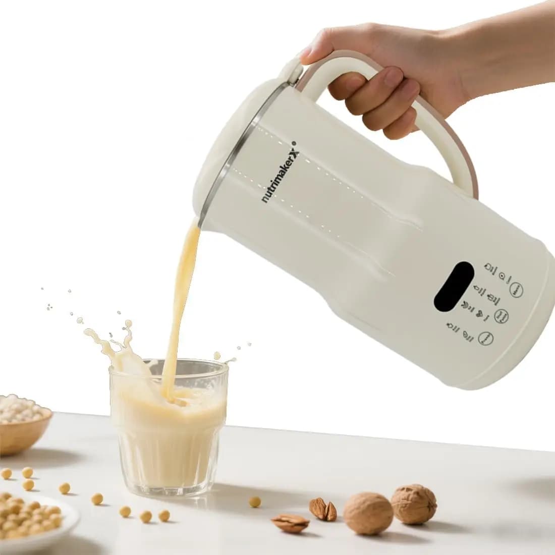 Automatic 8-in-1 blender for Vegetal Milk, 1.2L for Almond Milk, Avena, Homemade Juice with Delayed Start and Auto-Pulent Function