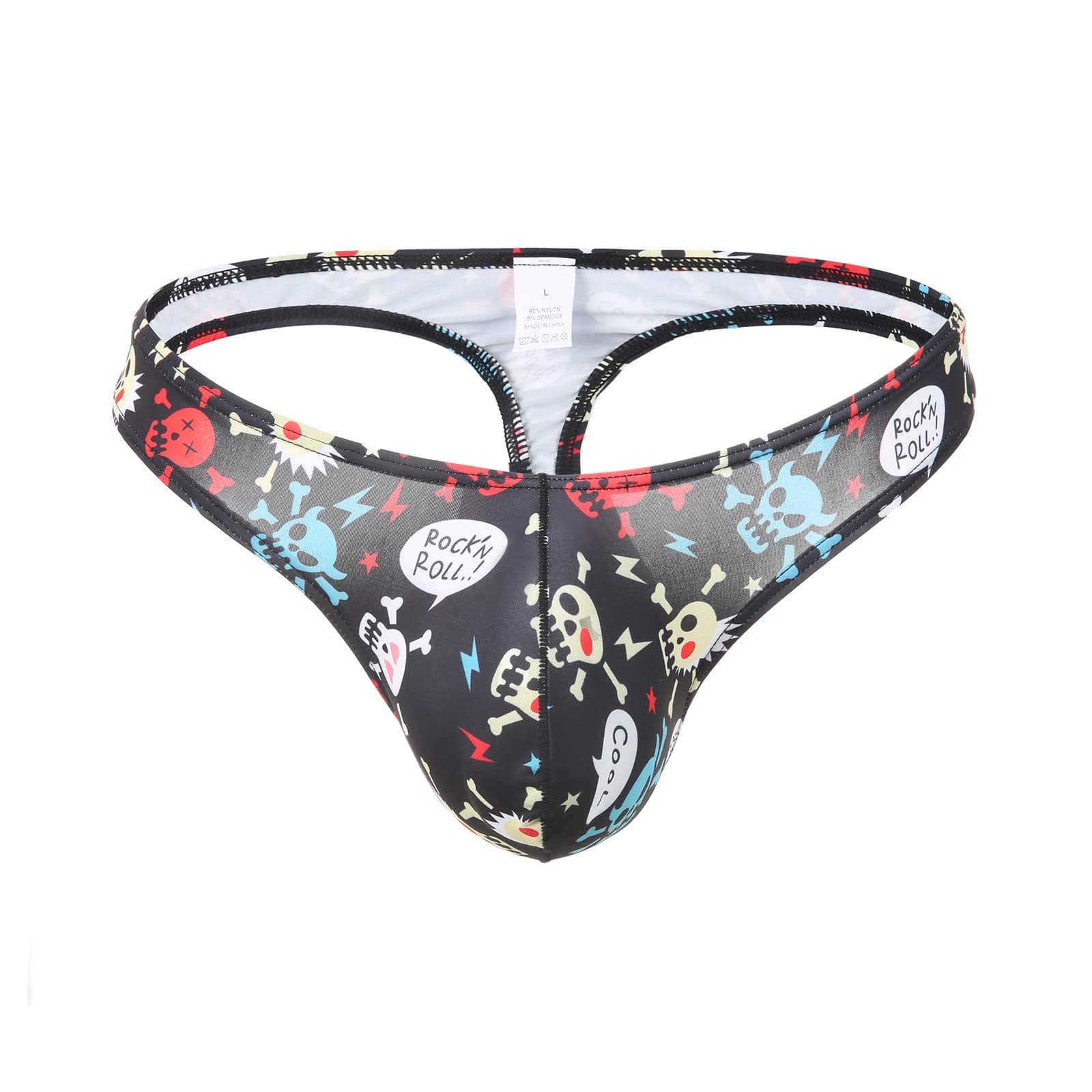 Biancheria intima da uomo Sexy teschio testa stampa U Pouch mutandine elastiche vita bassa morbido culo cavo comodo perizoma maschile