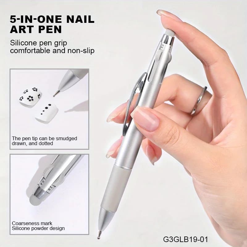 Nail Dotting Pen Nail Art Dotting Tools in Ballpoint Pen Design Nail Art Tip Dot Paint Manicure Kit for Dot Drawing Home Salon