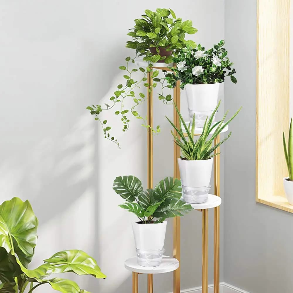 Vasi autoirriganti trasparenti per piante da interno piccole fioriere autoirriganti esagonali vasi per orchidee stoppino in plastica vasi per piante da fiore casa