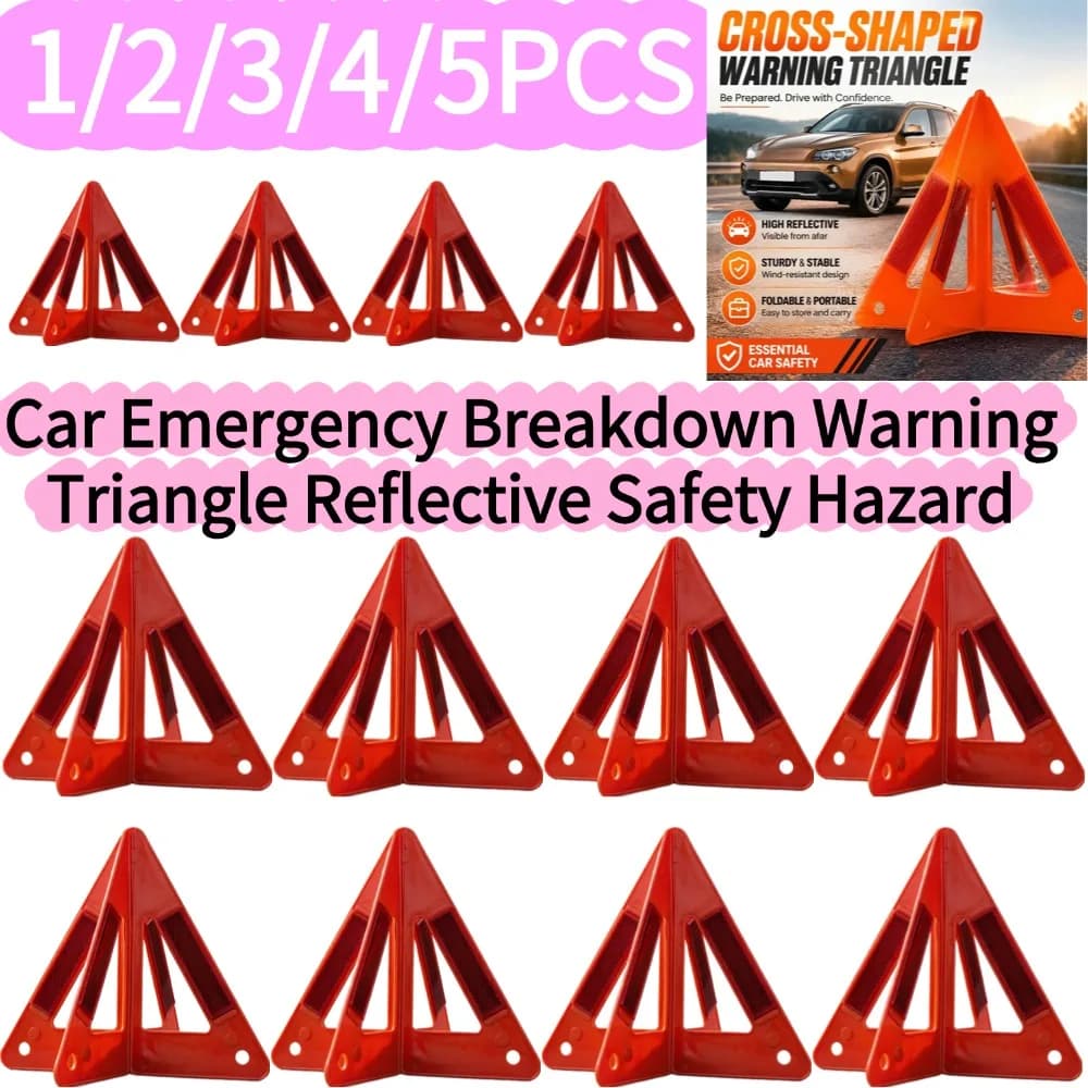 1/2/3/4/5 Pezzi Triangolo di Emergenza per Auto, Segnale Riflettente di Pericolo, Segnale di Stop Pieghevole per Auto