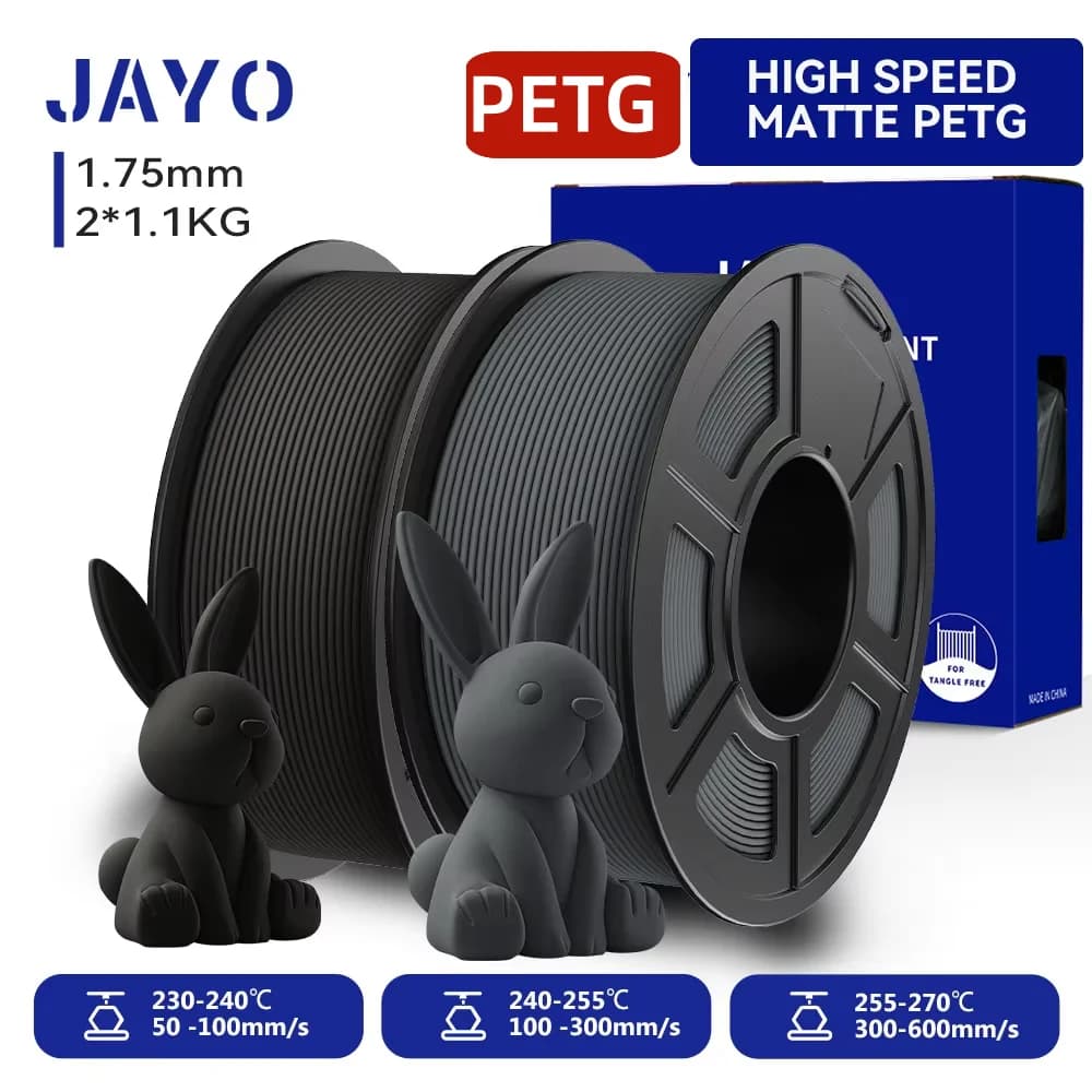 3D JAYO PETG and PETG High Speed Opaque 1.75mm 30mm/s - 600mm/s, High Fluidity and Speed PETG Filament for 3D Printers