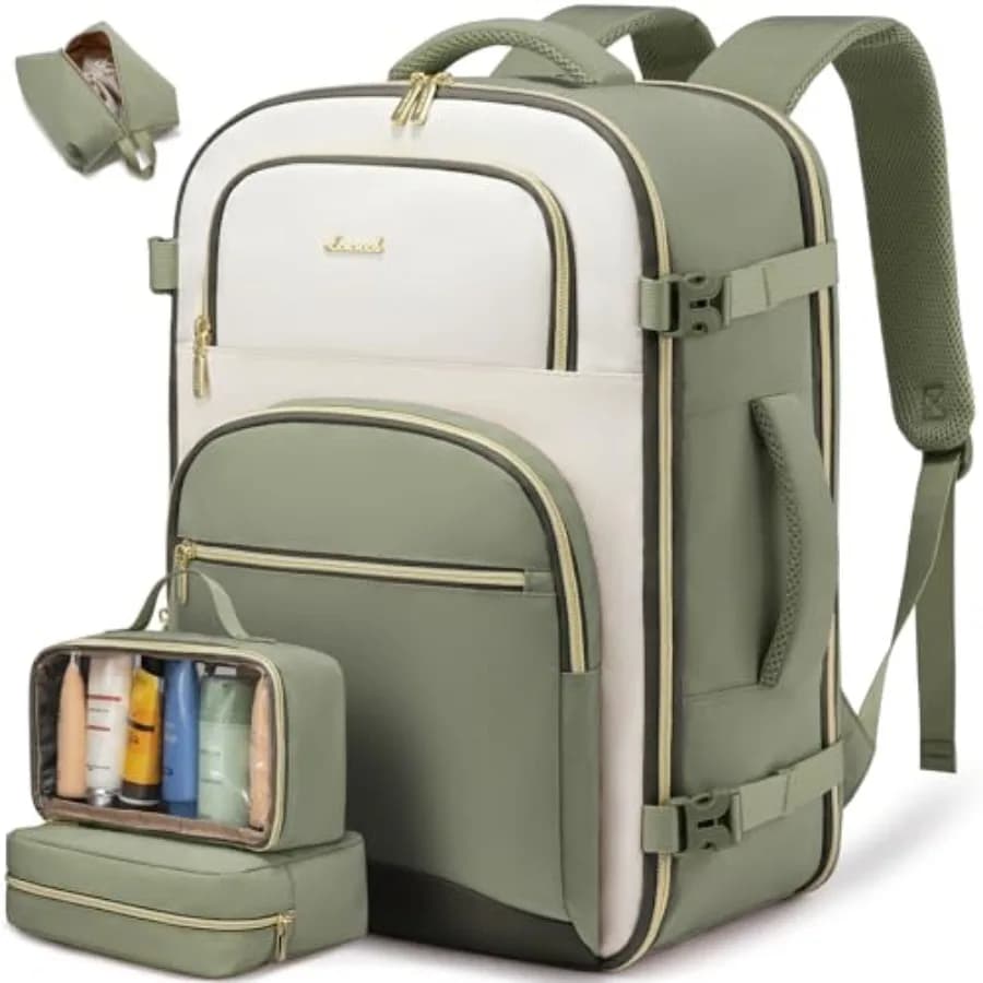 Zaino da Viaggio 50L, Impermeabile, Approvato TSA, per Uomo e Donna, Borsa da Viaggio per Bagaglio a Mano