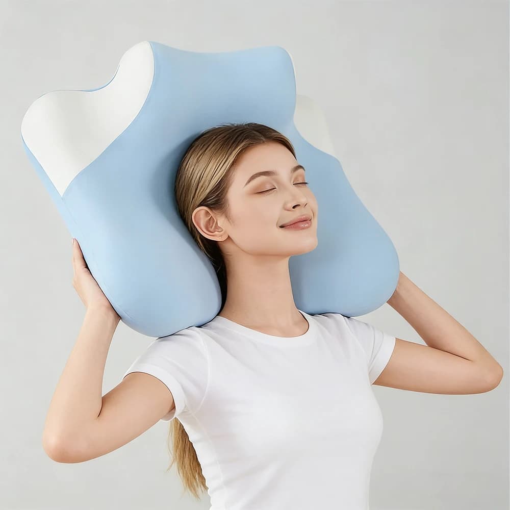 Cuscino Cervicale in Memory Foam, Delicato sulla Pelle, per Sonno Profondo, Supporto per il Collo a Lento Ritorno per Uso Domestico