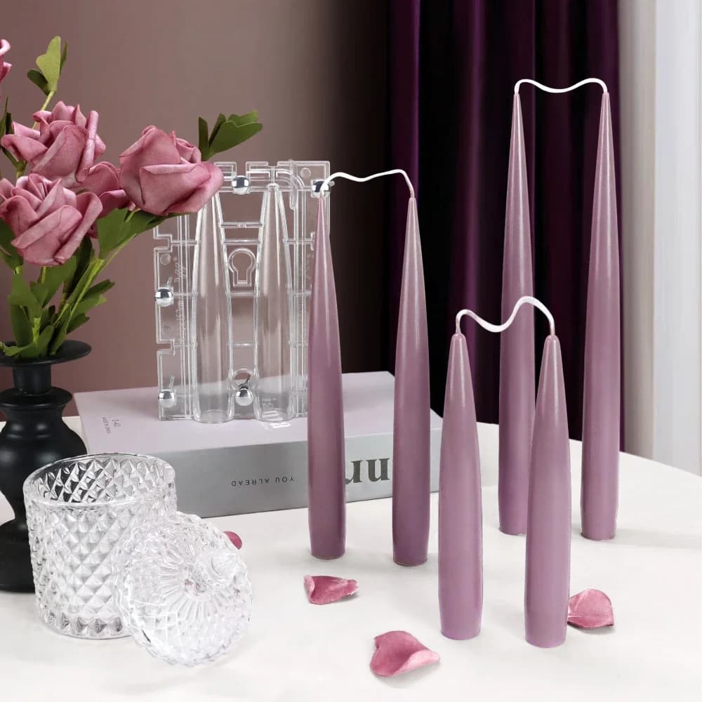 Stampo acrilico per candele a colonna a doppia punta Collegare il portacandele a cilindro Stampo in plastica Decorazioni per matrimoni Strumento per realizzare candeliere per la casa