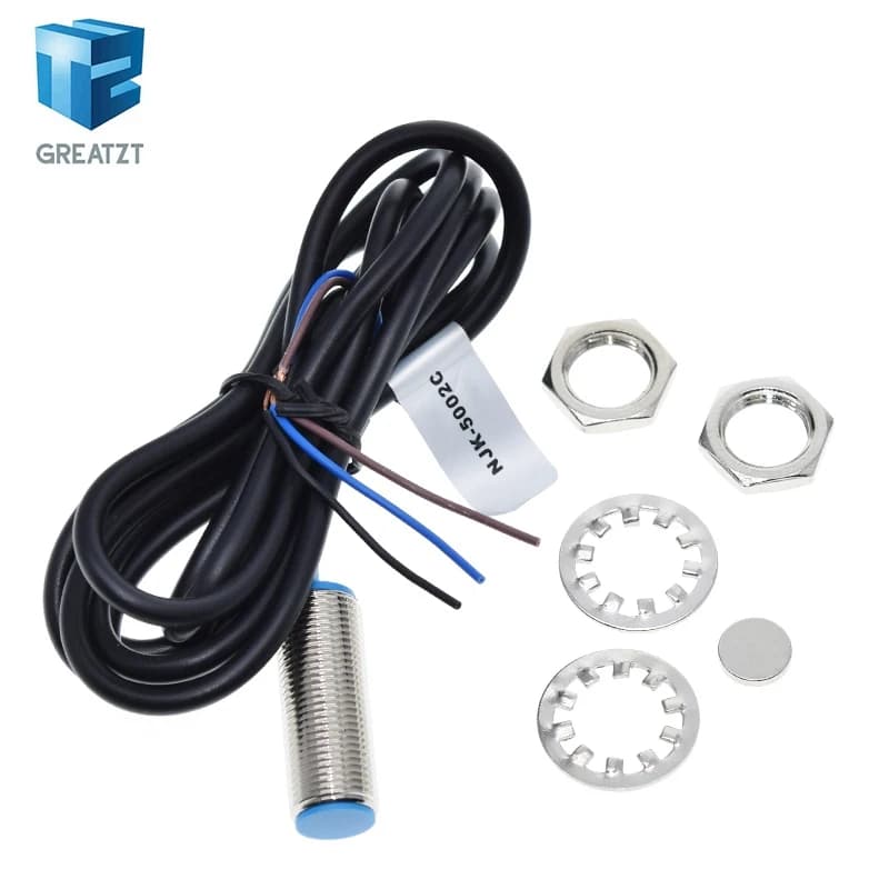 GREATZT 1/2/4PCS NJK-5002C Hall Effect Sensors Proximity Switch NPN 3-Wires Normally Open + Magne for arduino