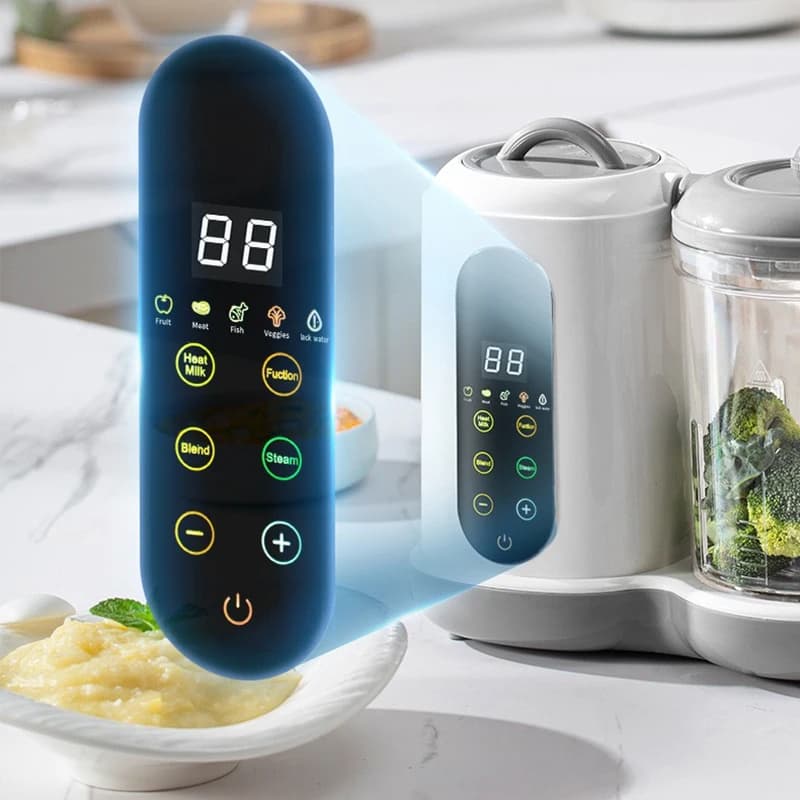 Automatic feeding machine for children, steam cooker and blender, automatic puree machine, touch control, stainless steel heater plate, 450 W