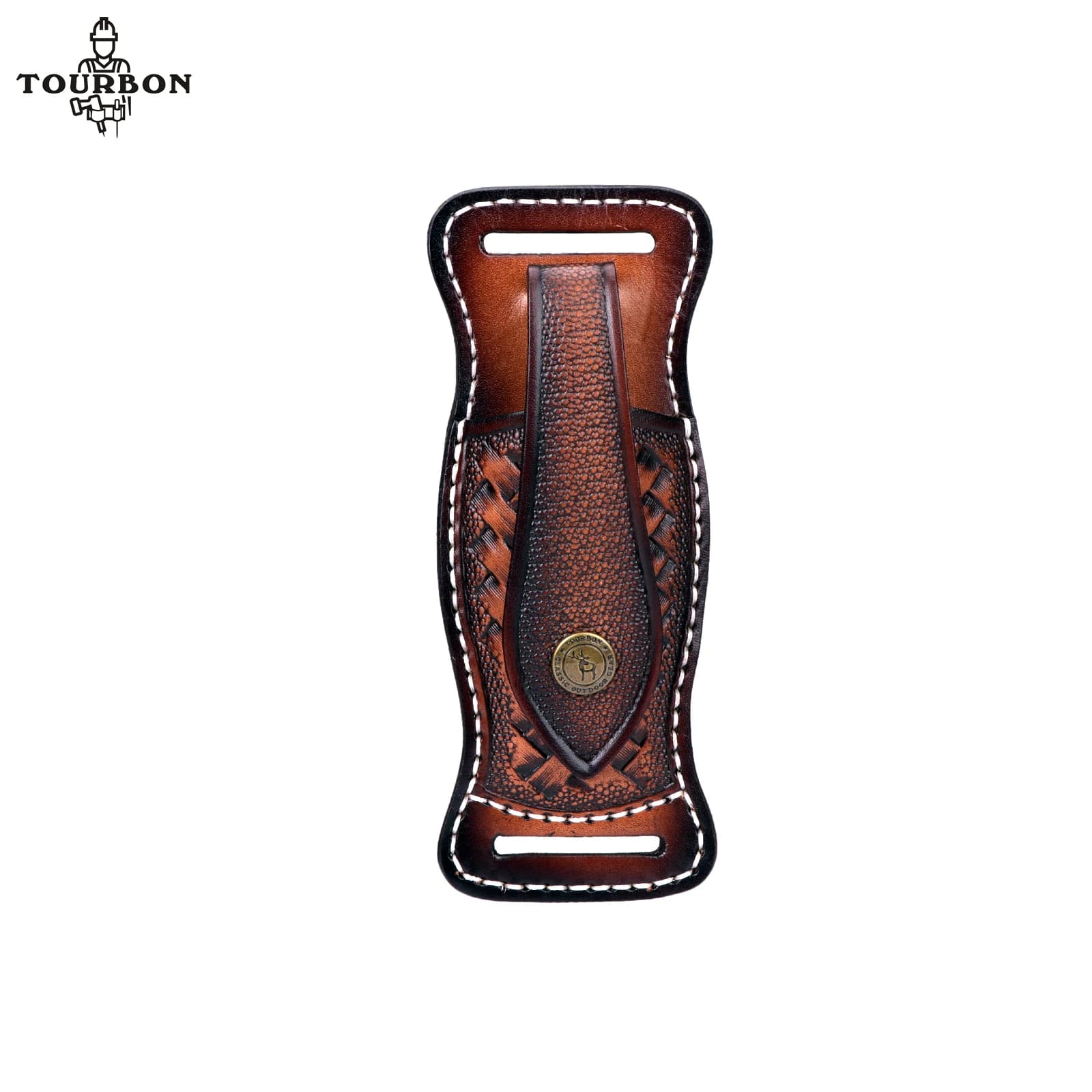 Tourbon 4.3" Fodero per coltello in pelle Custodia per coltello pieghevole a scatto EDC Pouch Tools Tasca portaoggetti per cintura da esterno (senza coltelli)