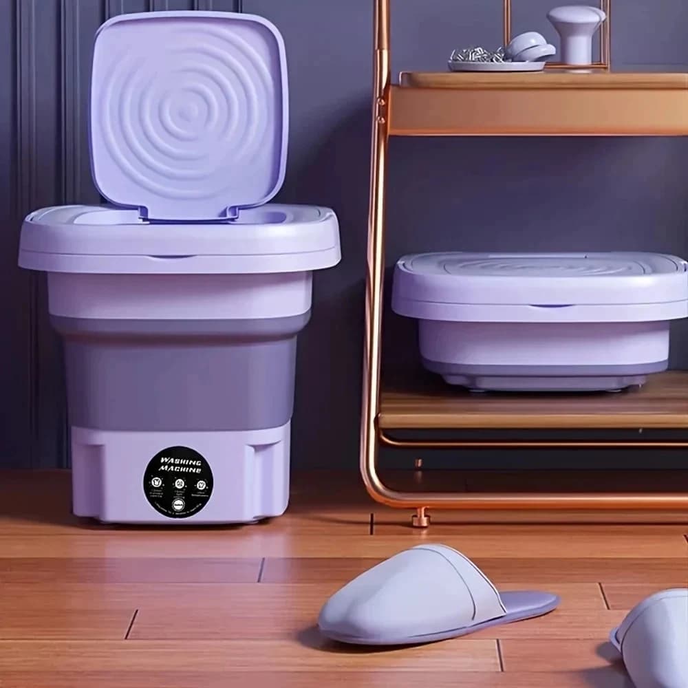 Mini Lavatrice Pieghevole da 8L, Portatile e Compatta, Leggera con Pannello di Controllo per T
