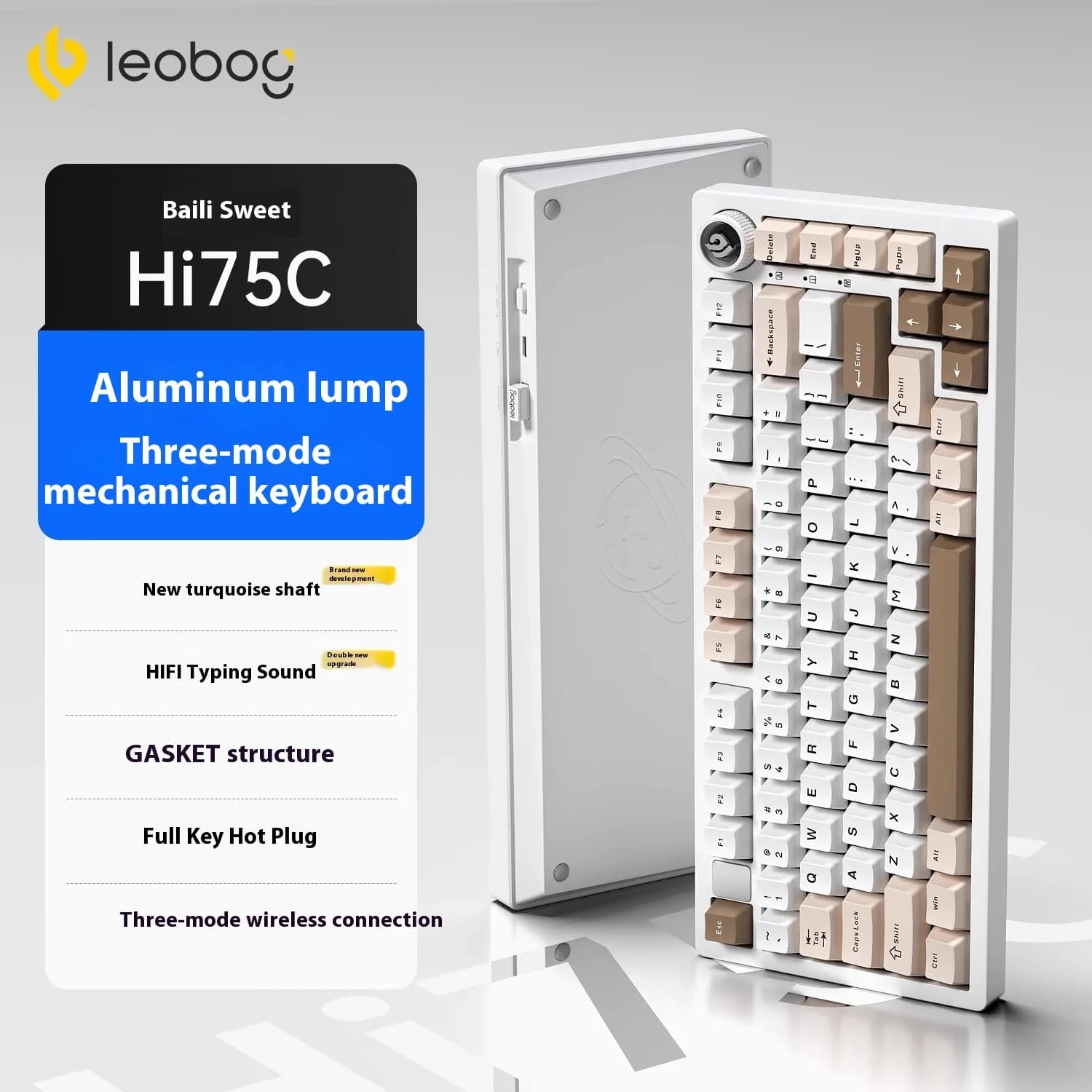 LEOBOG Hi75C Mechanical Keyboard Kit RGB 3Mode/wired Keyboard Gasket Gamer Aluminum Alloy Hot Swap Custom Gaming Keyboards